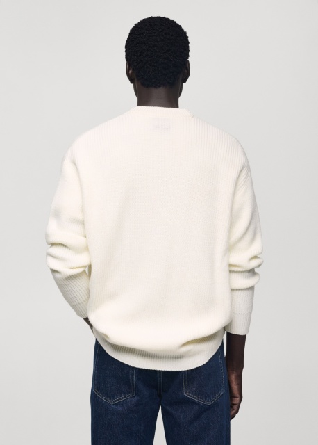 Custom Men's Oversized Knit Cardigan in Ivory