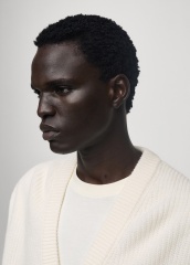 Custom Men's Oversized Knit Cardigan in Ivory