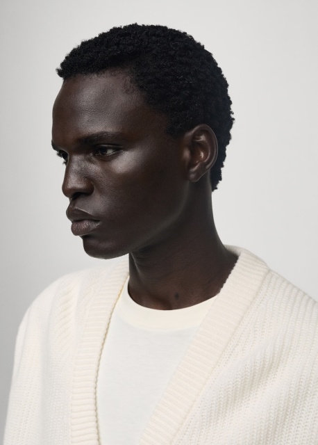 Custom Men's Oversized Knit Cardigan in Ivory