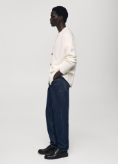 Custom Men's Oversized Knit Cardigan in Ivory