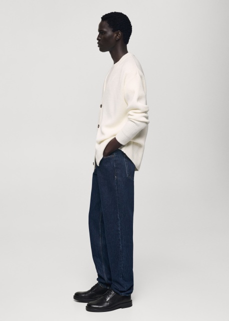 Custom Men's Oversized Knit Cardigan in Ivory