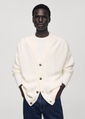 Custom Men's Oversized Knit Cardigan in Ivory