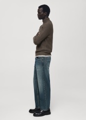 OEM/ODM Customizable Men's Brown Half-Zip Wool-Blend Sweater