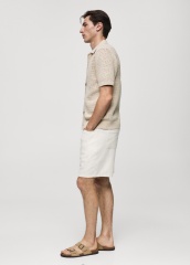Custom Men's Short-Sleeve Open-Knit Button-Up Shirt