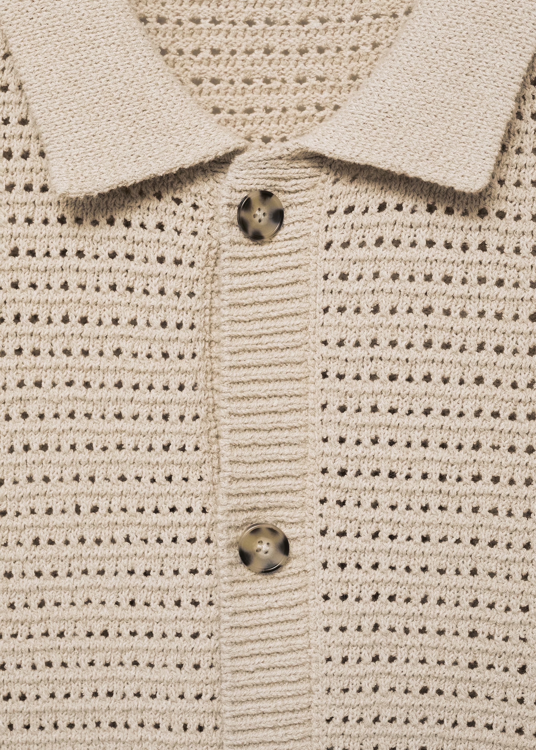 Custom Men's Short-Sleeve Open-Knit Button-Up Shirt