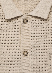 Custom Men's Short-Sleeve Open-Knit Button-Up Shirt