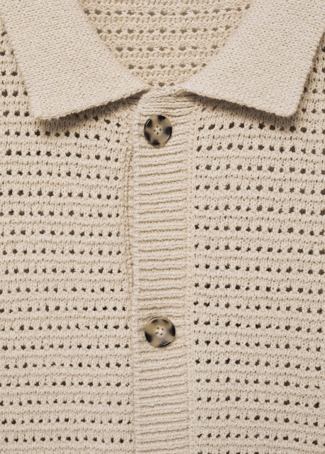 Custom Men's Short-Sleeve Open-Knit Button-Up Shirt