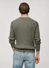 Custom Men's Olive Green Cable Knit Sweater