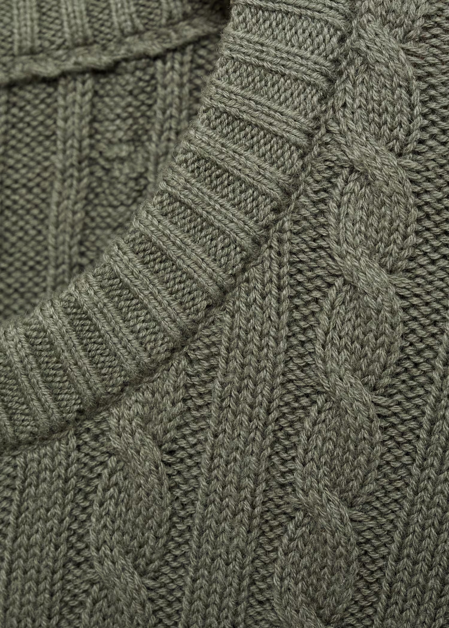 Custom Men's Olive Green Cable Knit Sweater