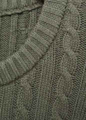Custom Men's Olive Green Cable Knit Sweater