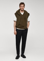Custom Men's Olive Green Knit Sweater Vest  