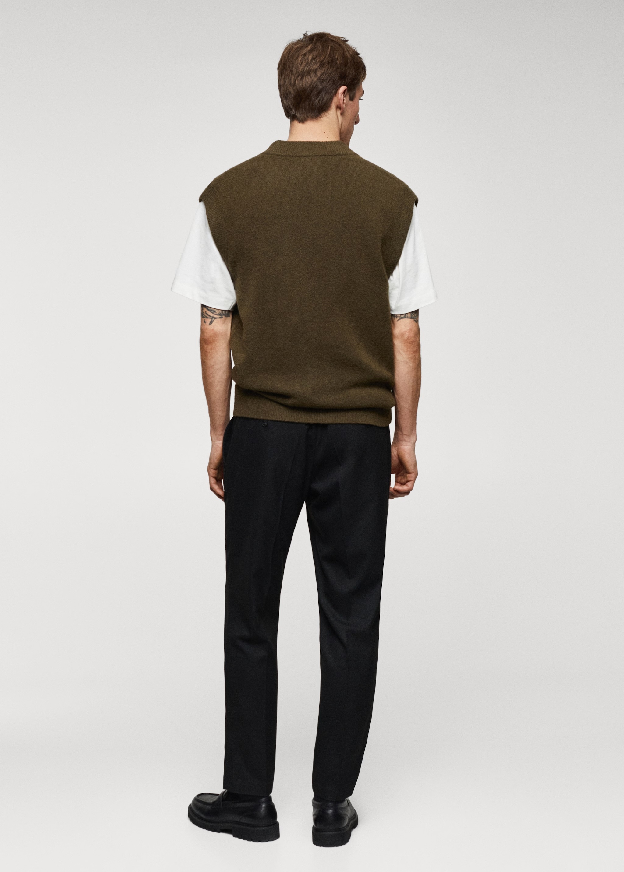 Custom Men's Olive Green Knit Sweater Vest  