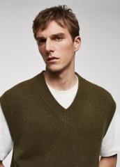 Custom Men's Olive Green Knit Sweater Vest  