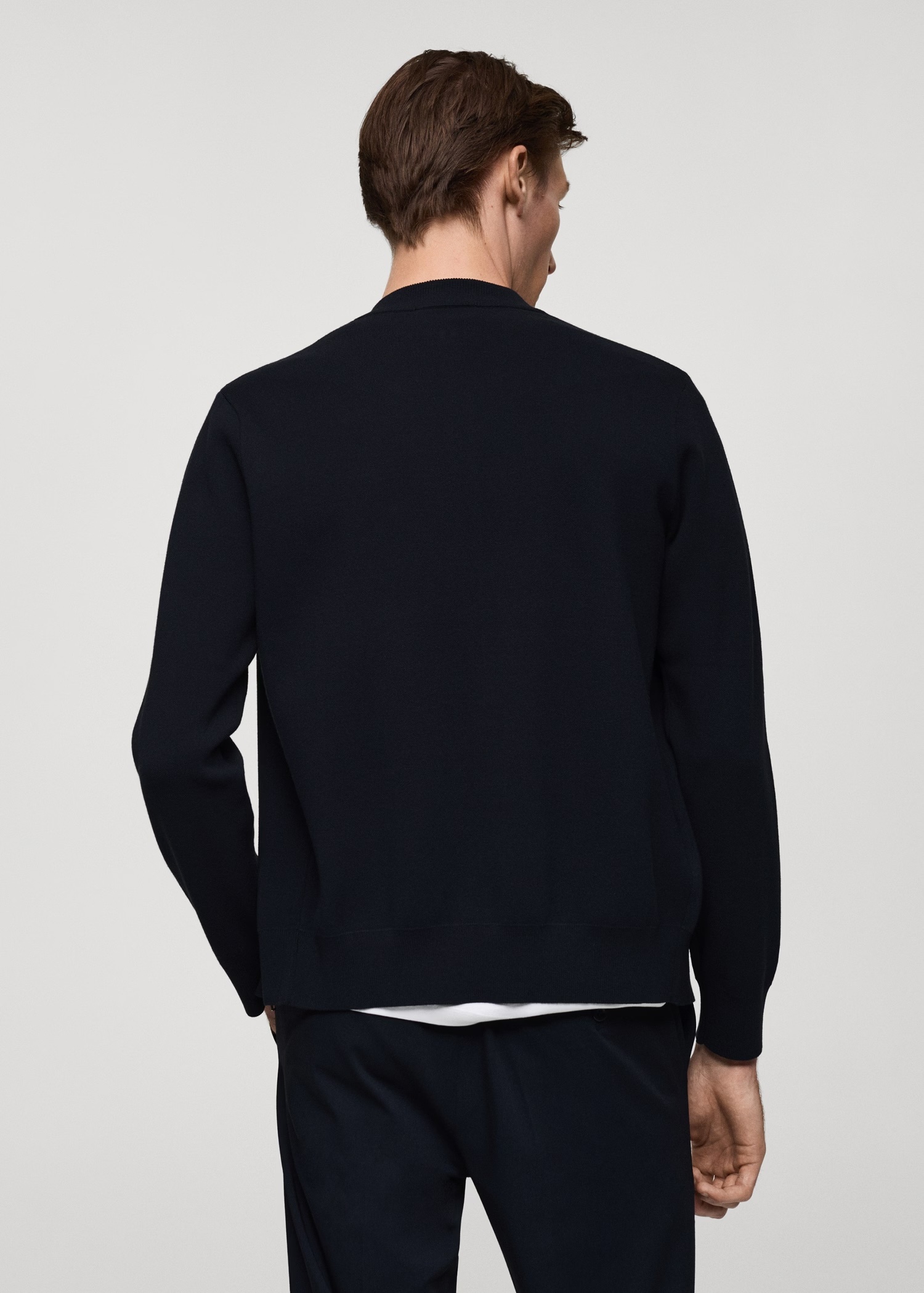 ODM Men's Minimalist Black Zip-Up Bomber Jacket