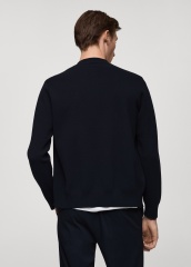 ODM Men's Minimalist Black Zip-Up Bomber Jacket