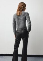 OEM/ODM Available Women's Cropped Metallic Gray Knit Cardigan | Customizable Wholesale Knitwear | Jubaodi