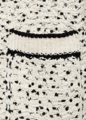 Factory Direct Women’s Oversized Tweed Knit Cardigan in Cream and Black | Customizable ODM & Wholesale Knitwear | Jubaodi