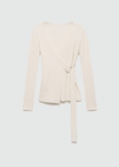 Wholesale Elegant Ribbed Wrap-Style Knit Sweater with Buckle Detail | Customizable ODM & Bulk Knitwear | Jubaodi