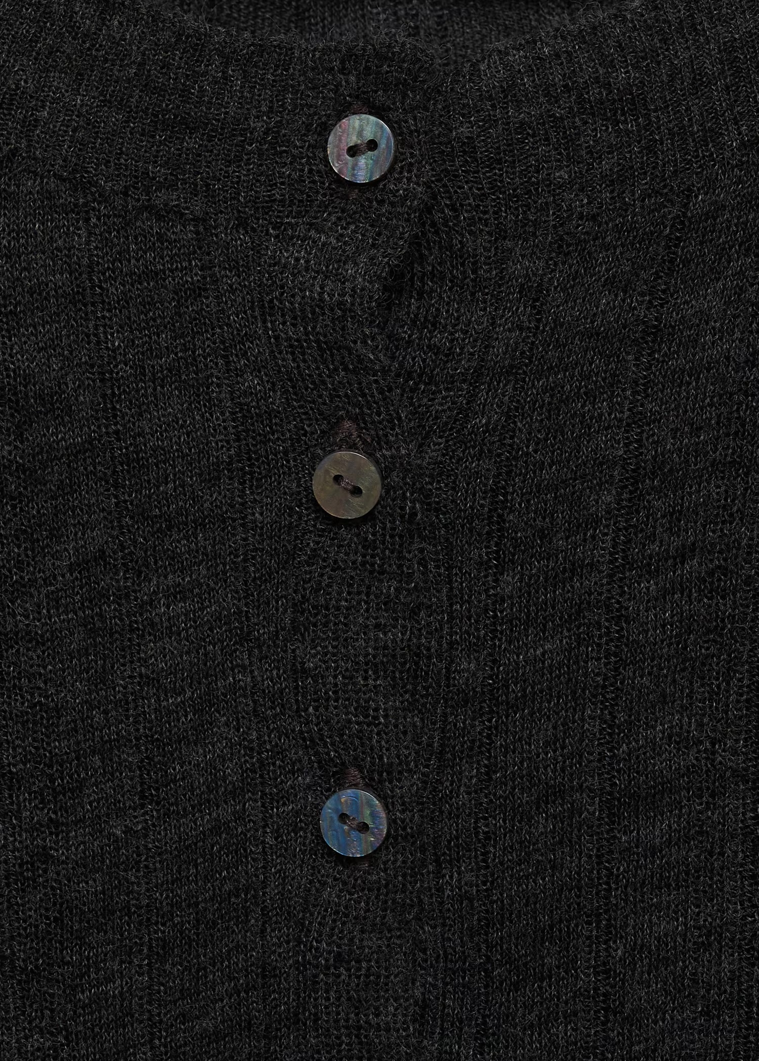 Custom Design Women’s Ribbed Charcoal Button-Up Cardigan | ODM & Wholesale Custom Knitwear | Jubaodi