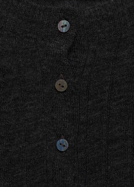 Custom Design Women’s Ribbed Charcoal Button-Up Cardigan | ODM & Wholesale Custom Knitwear | Jubaodi