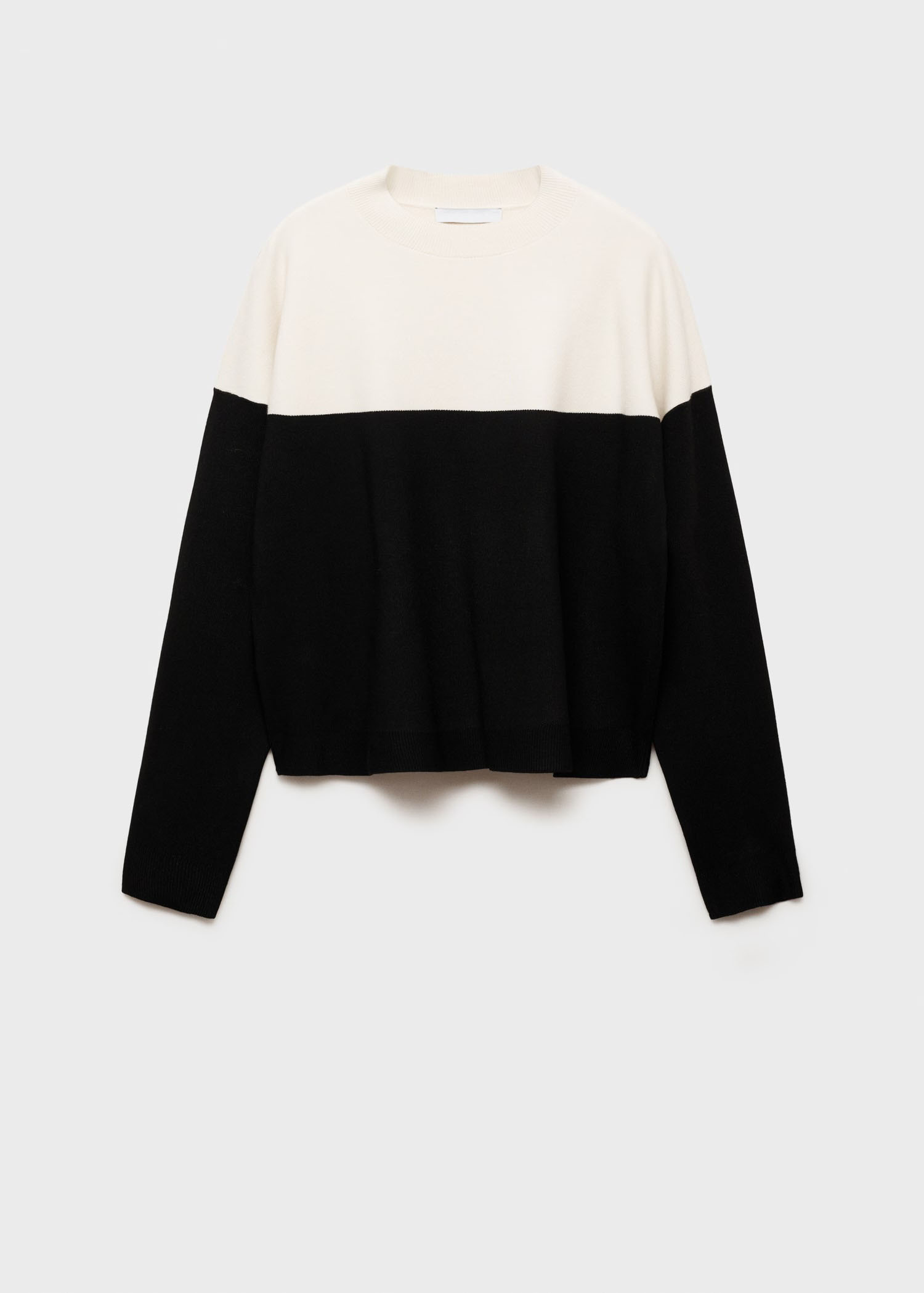 Made-to-Order Women’s Color Block Knit Sweater in Black and White | Customizable ODM & Wholesale Options | Jubaodi