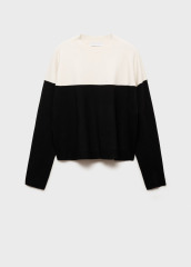 Made-to-Order Women’s Color Block Knit Sweater in Black and White | Customizable ODM & Wholesale Options | Jubaodi