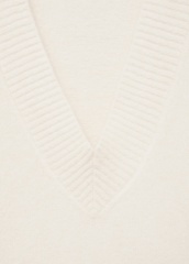 Customizable Women’s Oversized V-Neck Sweater in Ivory White | Wholesale Knitwear | OEM/ODM Manufacturer | Jubaodi