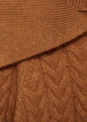 ODM Women’s Cable Knit Collared Sweater in Warm Caramel | Customizable Wholesale & Bulk Orders | Jubaodi
