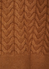 ODM Women’s Cable Knit Collared Sweater in Warm Caramel | Customizable Wholesale & Bulk Orders | Jubaodi