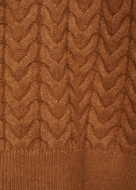 ODM Women’s Cable Knit Collared Sweater in Warm Caramel | Customizable Wholesale & Bulk Orders | Jubaodi