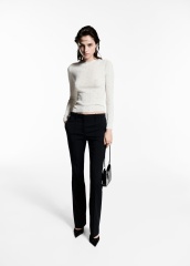 Factory Direct Women's Ribbed Embellished Long Sleeve Top in Ivory | OEM/ODM Customization for Wholesale & Bulk Orders | Jubaodi