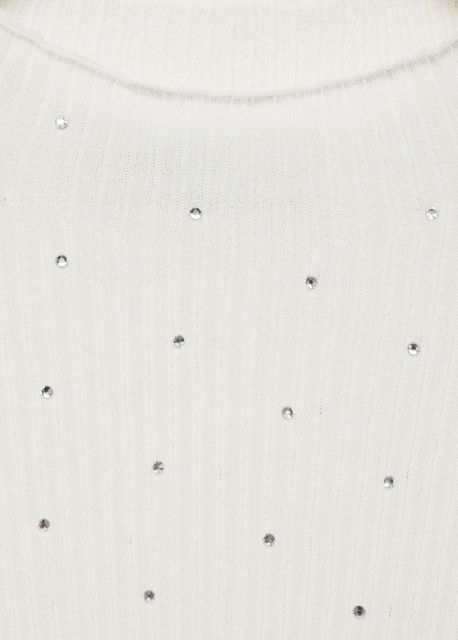 Factory Direct Women's Ribbed Embellished Long Sleeve Top in Ivory | OEM/ODM Customization for Wholesale & Bulk Orders | Jubaodi