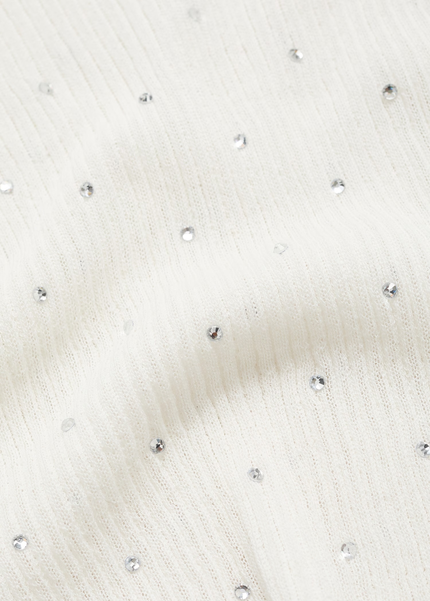 Factory Direct Women's Ribbed Embellished Long Sleeve Top in Ivory | OEM/ODM Customization for Wholesale & Bulk Orders | Jubaodi