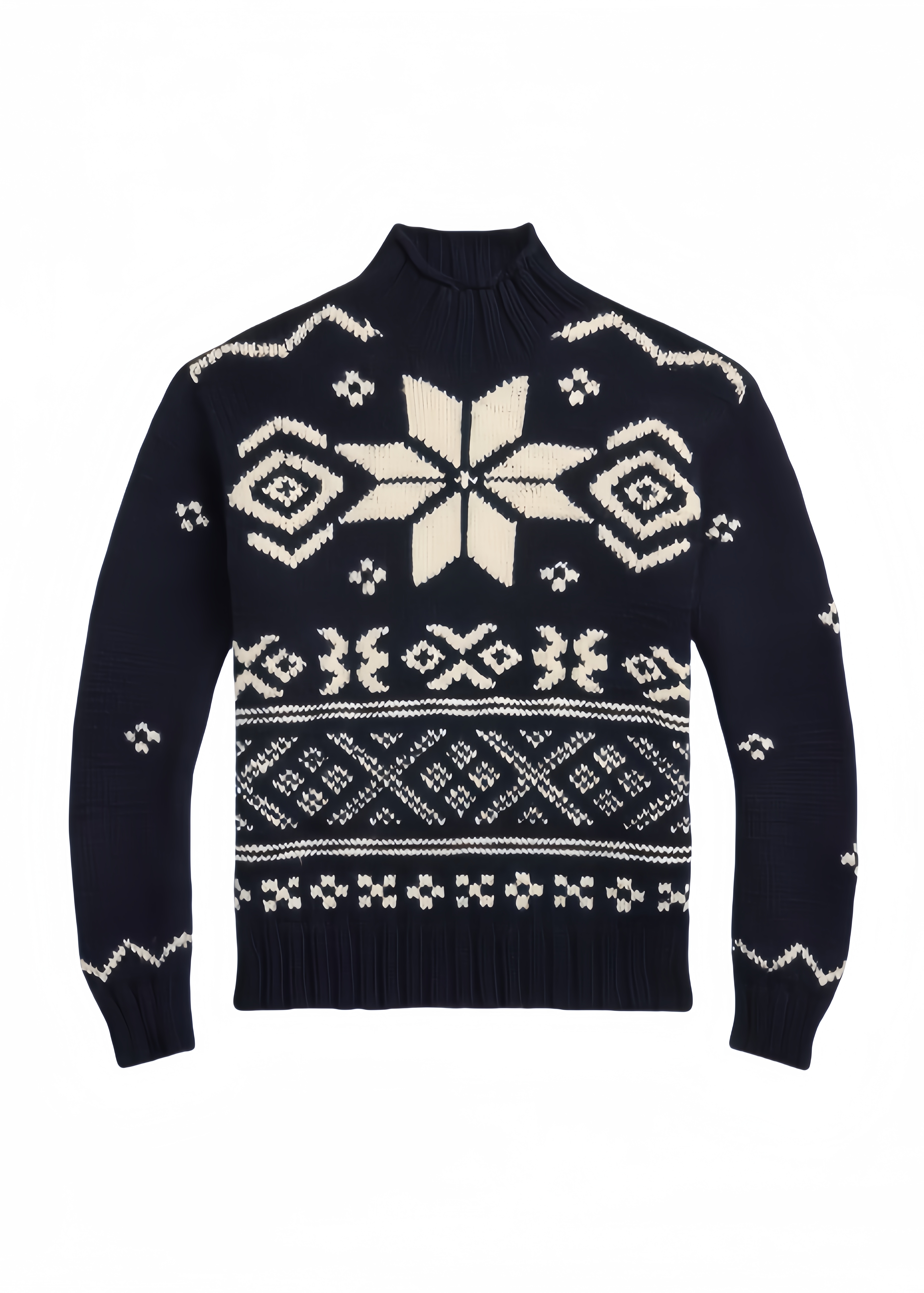 Nordic Inspired Navy Blue Knitted Sweater | Custom Knitwear Manufacturer & Wholesale | Jubaodi