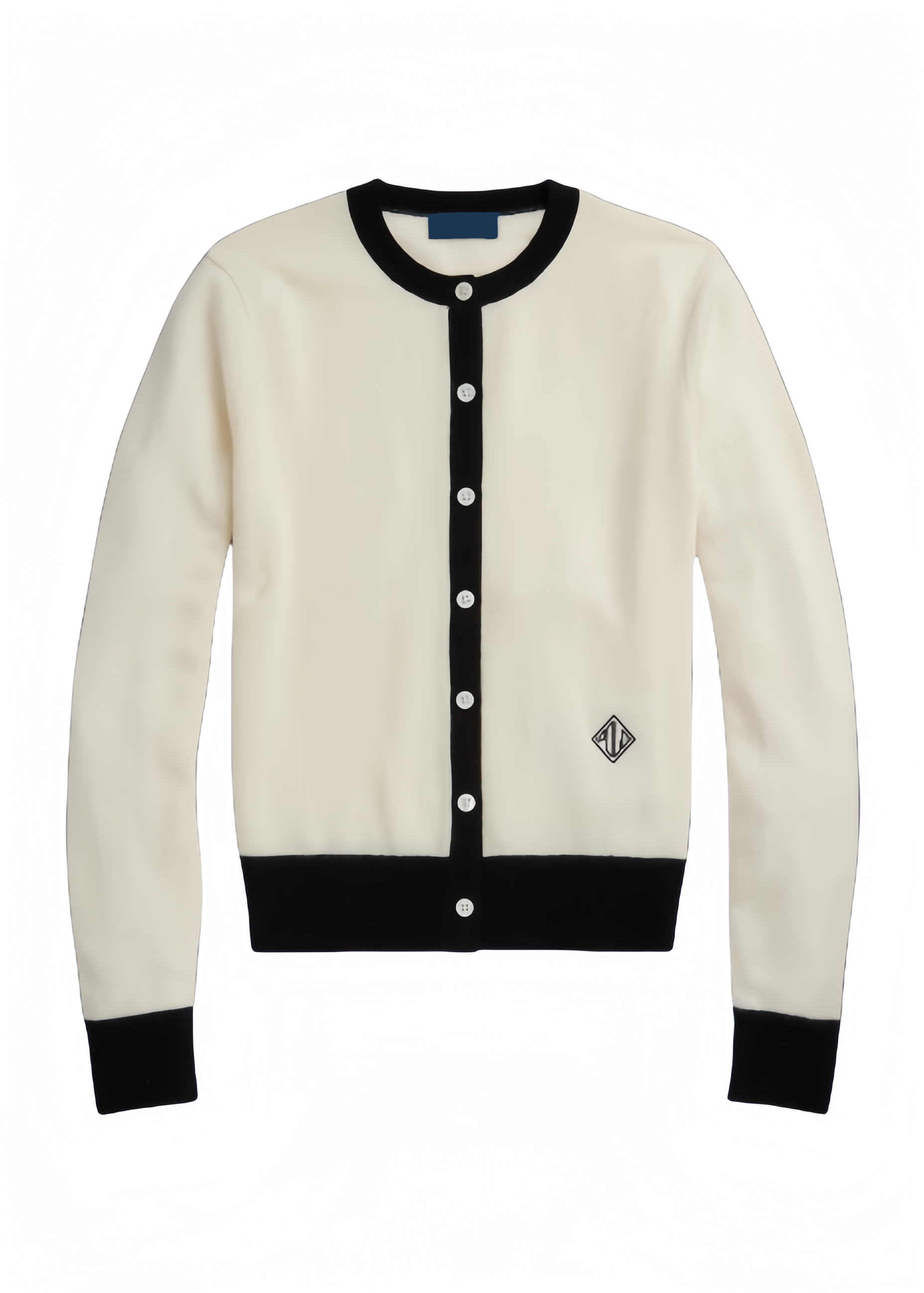 OEM Available Classic Ivory and Black Button-Up Cardigan | Wholesale Knitwear Manufacturer & Custom Supplier | Jubaodi