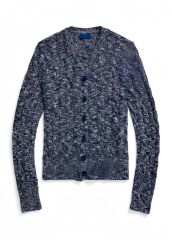 Factory Direct Women’s Textured Knit Blue Button-Up Cardigan | OEM & Wholesale Knitwear Supplier | Jubaodi