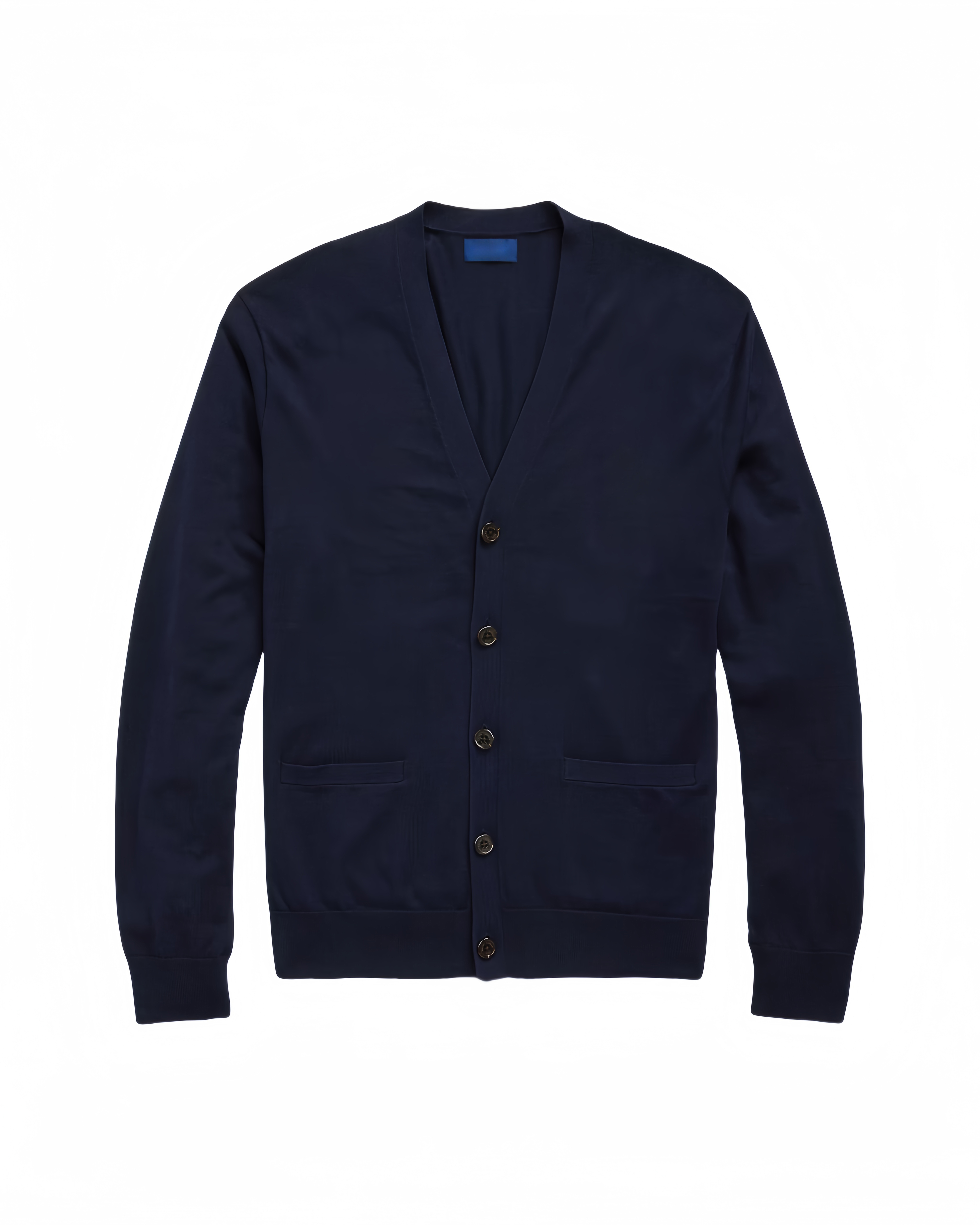 Made-to-Order Men’s Classic Navy Button-Up Cardigan | Custom Knitwear Manufacturer & Wholesale Supplier | Jubaodi
