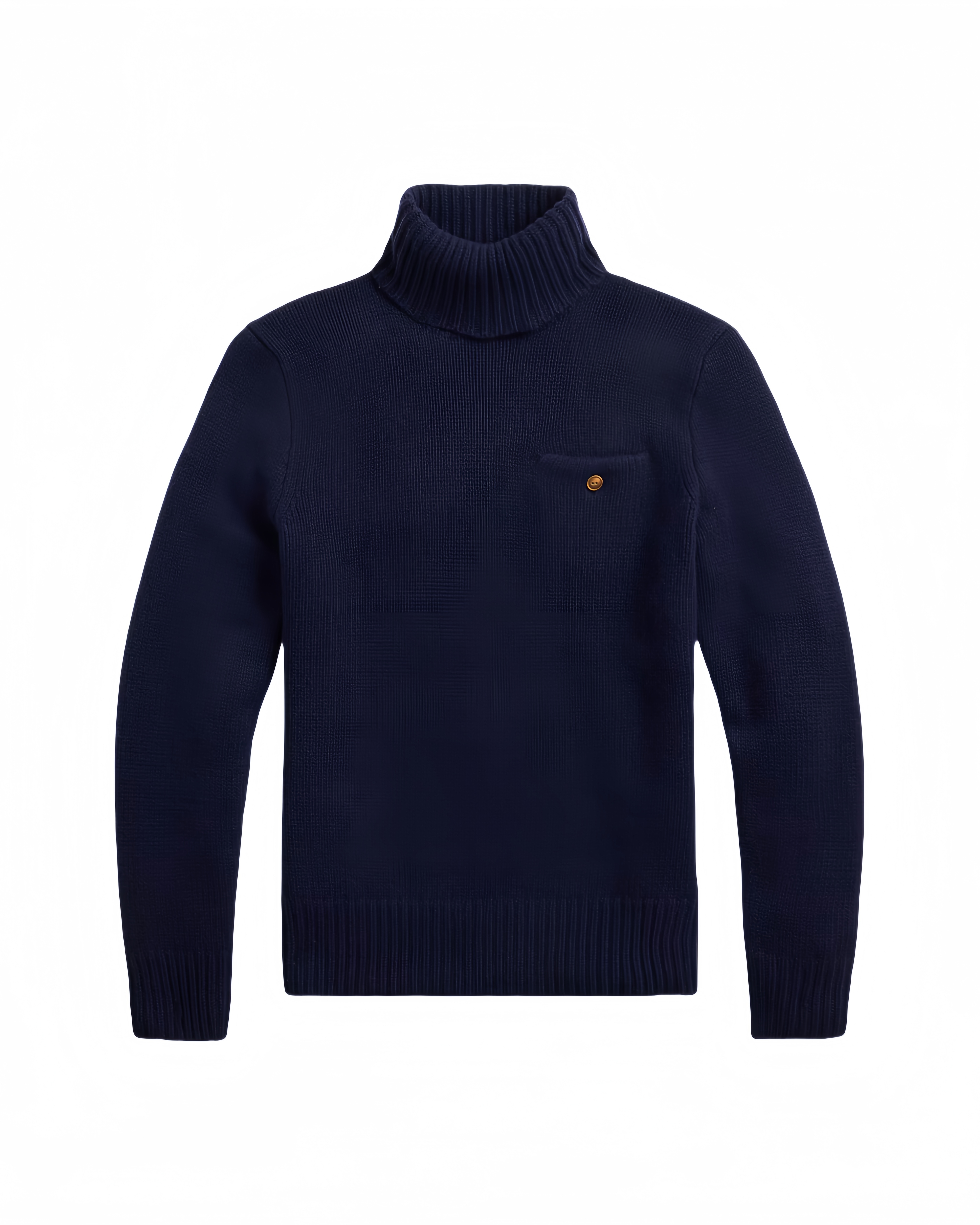 Personalized Men’s Navy Turtleneck Sweater with Chest Pocket | Custom Knitwear Manufacturer & Wholesale Supplier | Jubaodi