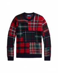 Jubaodi Men's Bold Plaid Patchwork Sweater – Custom & Wholesale Knitwear Manufacturer