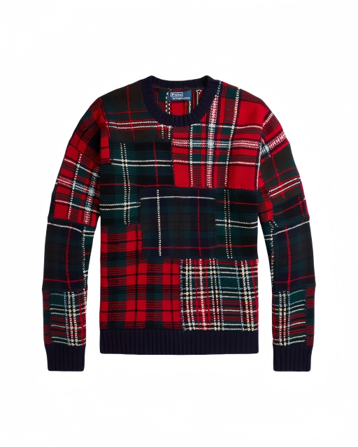 Jubaodi Men's Bold Plaid Patchwork Sweater – Custom & Wholesale Knitwear Manufacturer