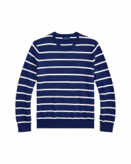 Jubaodi Men's Navy and White Striped Crewneck Sweater – Custom & Wholesale Knitwear Manufacturer