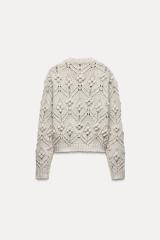 Made-to-Order Women’s Cream Textured Knit Sweater | Custom Knitwear Manufacturer & Wholesale Supplier | Jubaodi