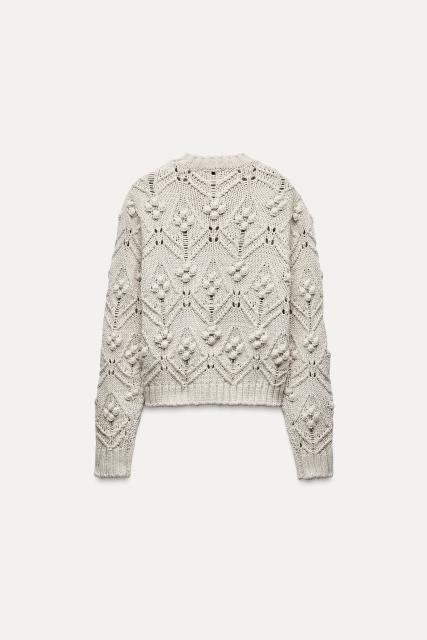 Made-to-Order Women’s Cream Textured Knit Sweater | Custom Knitwear Manufacturer & Wholesale Supplier | Jubaodi