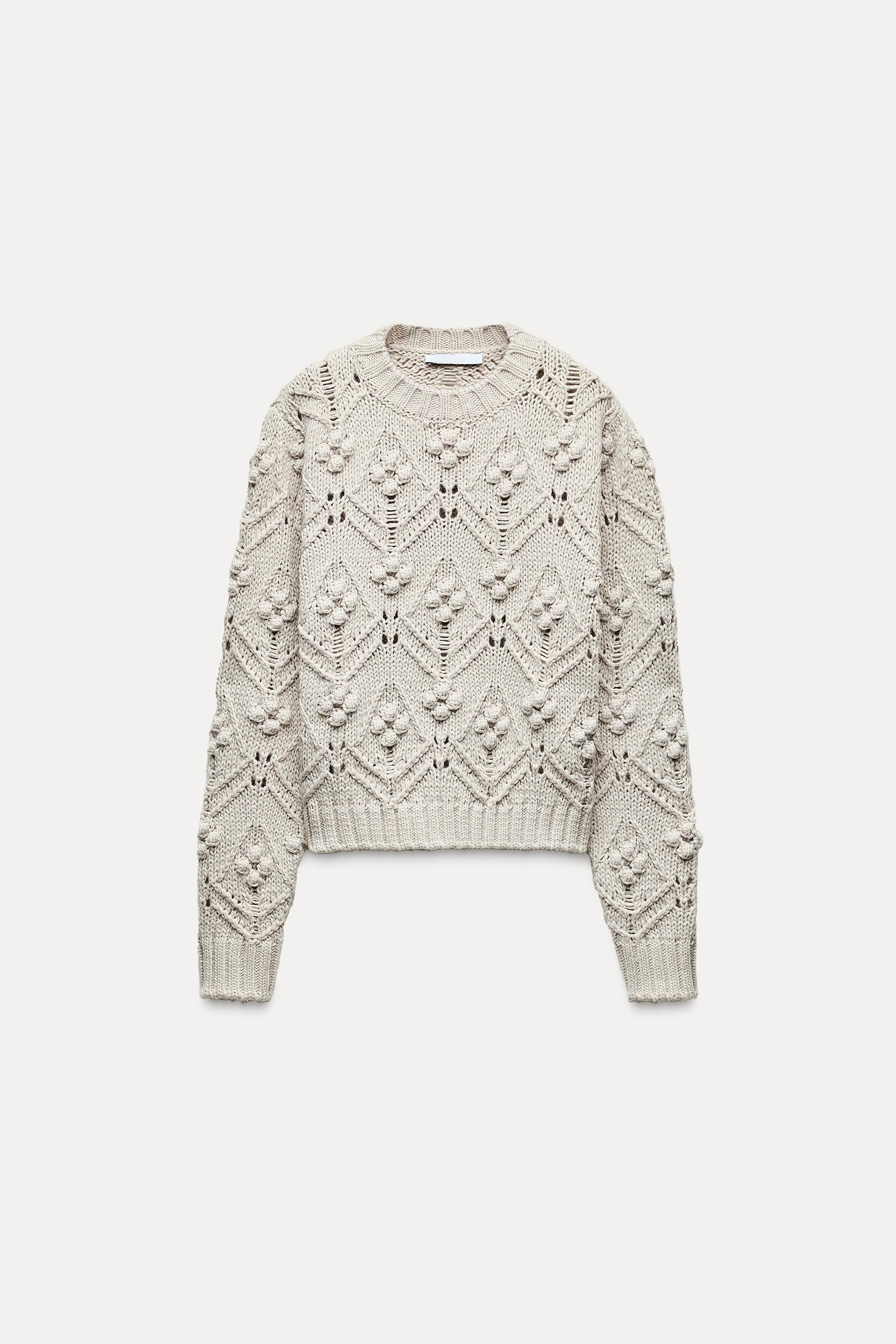Made-to-Order Women’s Cream Textured Knit Sweater | Custom Knitwear Manufacturer & Wholesale Supplier | Jubaodi