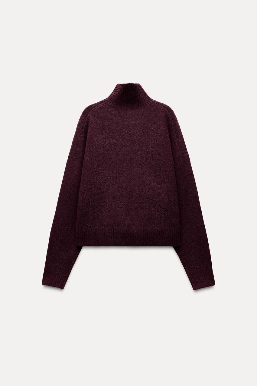 Customizable Cozy Purple Turtleneck Sweater - Women's Winter Knitwear Supplier