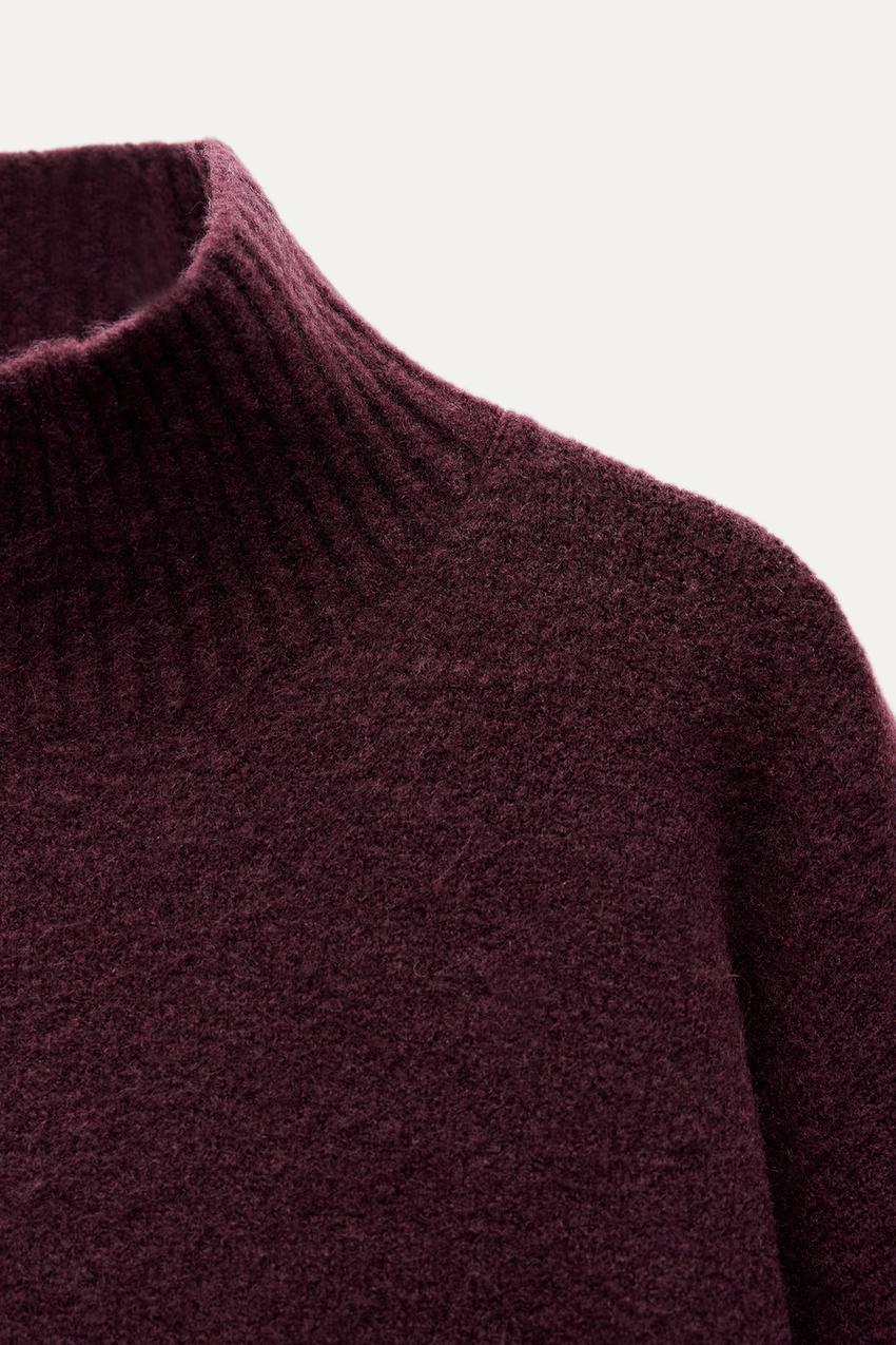 Customizable Cozy Purple Turtleneck Sweater - Women's Winter Knitwear Supplier