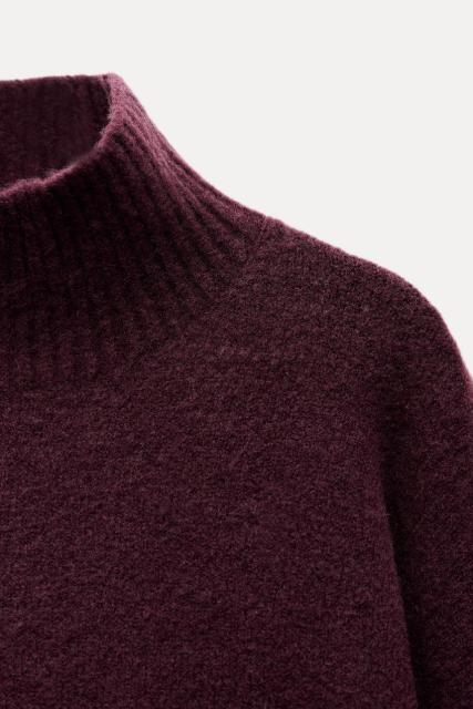Customizable Cozy Purple Turtleneck Sweater - Women's Winter Knitwear Supplier