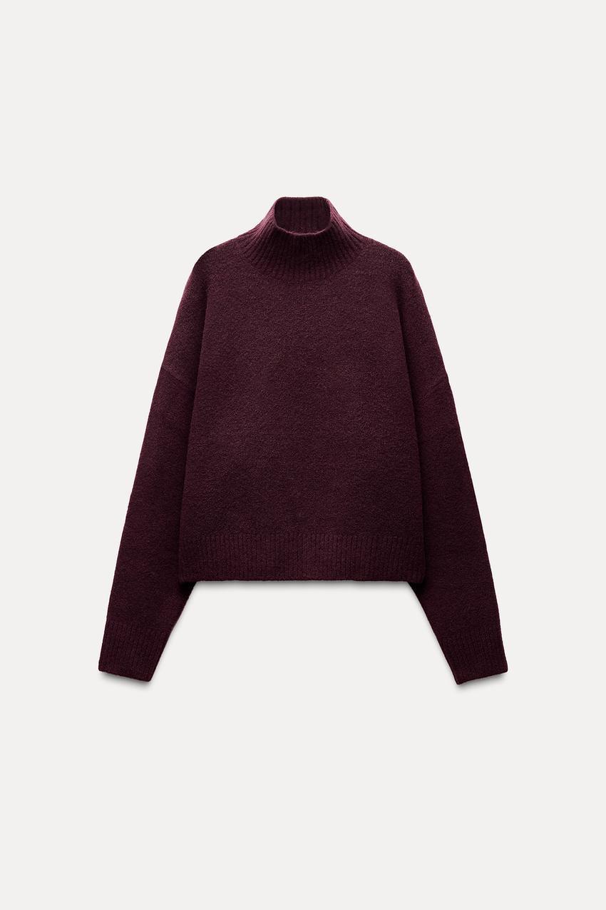Customizable Cozy Purple Turtleneck Sweater - Women's Winter Knitwear Supplier