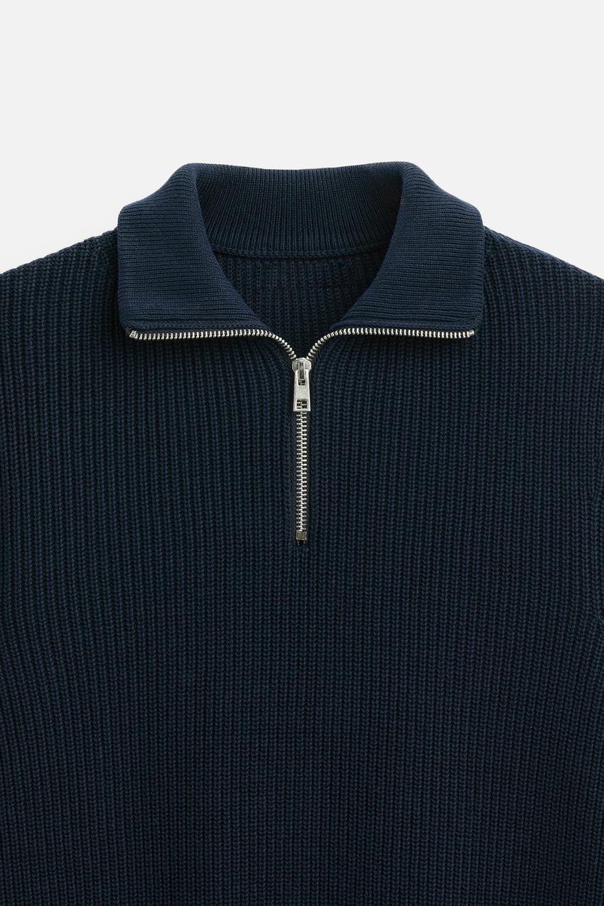 OEM Available Men’s Zip Neck Ribbed Sweater –Custom Orders for Retailers & Manufacturers