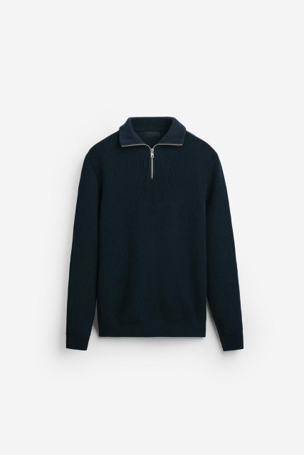 OEM Available Men’s Zip Neck Ribbed Sweater –Custom Orders for Retailers & Manufacturers